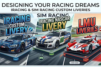 design custom iracing livery, lmu liveries, iracing nascar liveries, sim racing