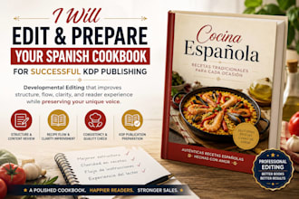 edit and publish your spanish cookbook on KDP as print and ebook