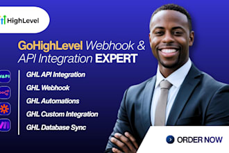 build ghl API integrations, ghl webhooks, ghl automations, ghl database sync