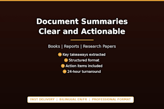 summarize any document book or report professionally