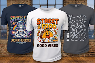 design custom graphic t shirts for print on demand, etsy, pod, and merch