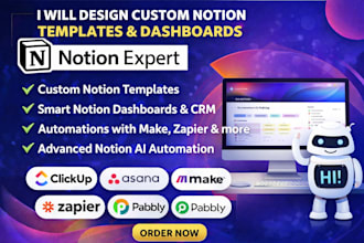 design custom notion template notion dashboard notion expert notion automation