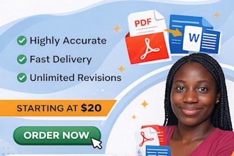 do accurate data entry, typing, PDF to word and copy paste