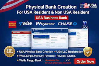 do usa bank creation, US business bank wise stripe mercury chase bank, US llc