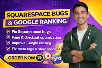 squarespace errors fixing, product meta tags, store speed checkout errors fixing