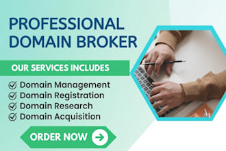 be your domain broker, domain agent,and domain researcher
