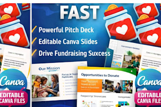 design nonprofit fundraising presentation, canva slides, social cause pitch deck