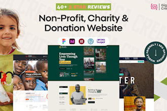 build a non profit website for non profit charity donation wordpress elementor