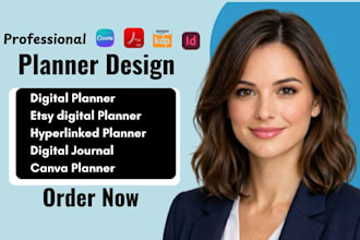design digital planner,etsy digital planner,hyperlinked planner, digital journal