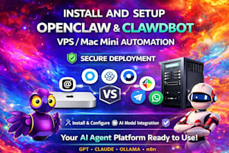 openclaw, clawdbot ai agent on vps or mac mini with automation