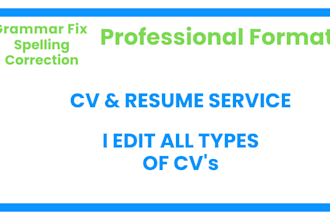professionally proofread and edit your CV and resume