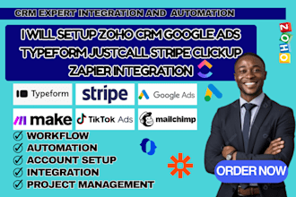 setup zoho crm google ads typeform justcall stripe clickup zapier integration