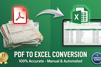 convert your PDF invoices and logistics documents to excel
