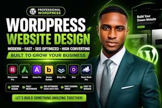 design on worpress website elementor pro, divi, avada, astra pro, brick builder