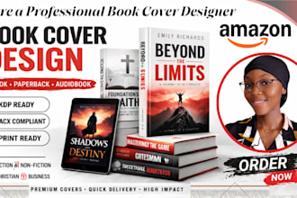 design ebook,paperback cover and convert ebook to audiobook cover