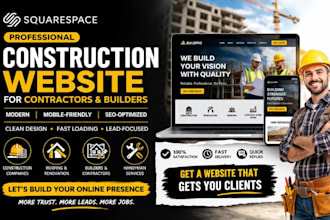 design squarespce website construction company website contractor website