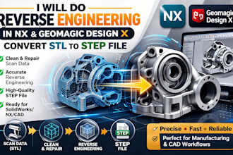 do reverse engineering in nx and geomagic design x,convert stl to step file