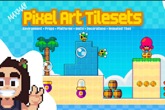 pixel tileset for game sprite sheet pixel video game game art tileset  for you
