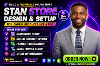 setup stan store whop stan store digital product stan store website landing page