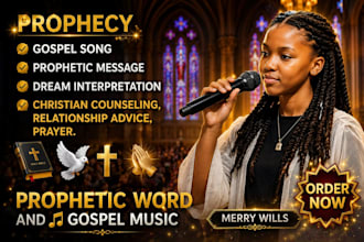 be your christain spiritual female singer for gospel  and give prophetic word