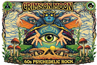 create psychedelic trippy album cover art illustration, stoner surreal art music