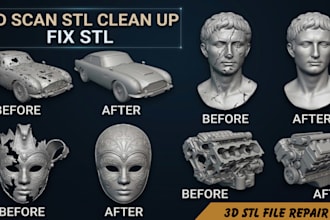 fix stl file repair mesh clean up 3d scan stl file edit stl 3d printing