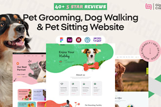build dog walking website pet sitting, pet grooming website on wordpress
