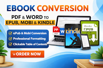 do ebook conversion pdf word to epub, mobi and kindle formats