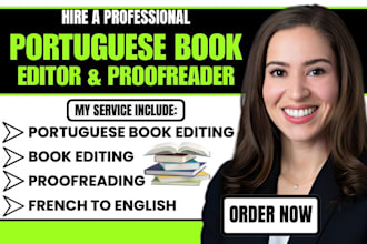 do portuguese book editing, proofreading, line and developmental book editing