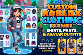 design custom roblox clothing, shirts, pants, and avatar outfits