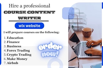 write online course content,spanish online course,wix online course