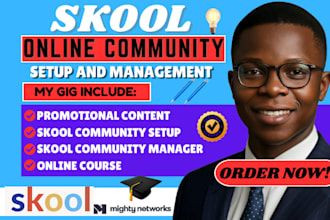 grow skool setup skool community promotion and skool community manager