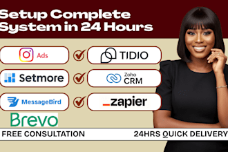 setup instagram ads tidio setmore zoho crm messagebird brevo zapier integration