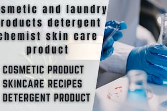 formulate cosmetic and laundry products detergent chemist skin care product