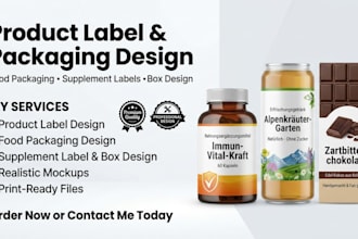 product label design food packaging label food supplement box design german