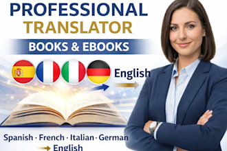 translate ebook or novel spanish german french to english
