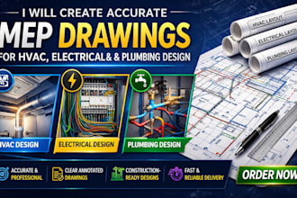 l design accurate mep drawings for hvac, electrical and  plumbing systems