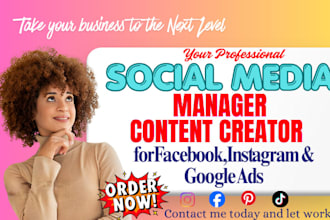 do social media marketing for facebook, tiktok posts, instagram ads manager