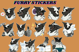 draw furry stickers telegram stickers discord stickers furry art fursona sticker
