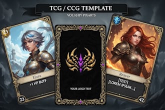 design custom trading card game tcg cards, card template, fantasy card design