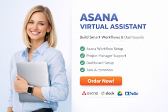 be your asana virtual assistant and build asana project board and dashboard