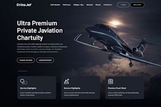 design luxury aviation private jet charter website, concierge travel website