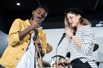 record male and female vocals, duet singing for gospel pop, backing vocals