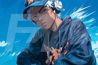 make you a cartoon anime cover art