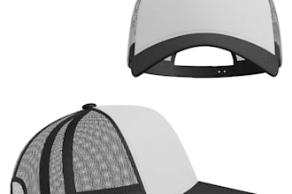 design 3d mockup and techpack of hat, cap and hoodie