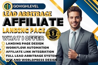 setup lead arbitrage affiliate landing page workflow gohighlevel wix worldpress