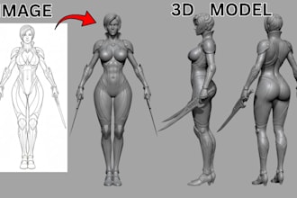 convert 2d image to 3d model printable stl, concept art to printable 3d model