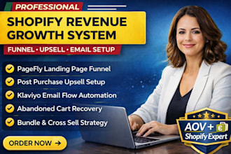 build shopify funnel upsell pagefly landing klaviyo email flows abandoned cart