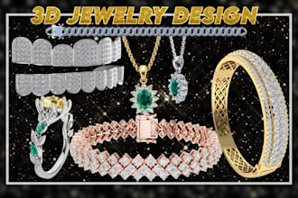 do 3d cad jewelry, hiphop bracelet, icedout rings, pendant for printing in rhino