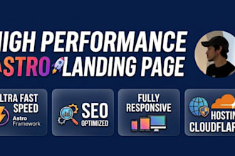 design and develop a modern astro landing page for your business